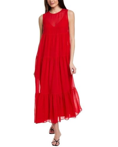 Max Mara Studio Fago Silk-blend Maxi Dress - Red
