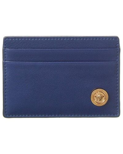 Versace Leather Card Case - Blue