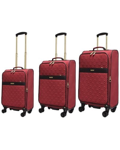 Adrienne Vittadini Quilted Collection 3pc Luggage Set - Red