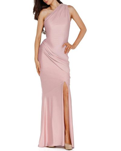 Terani Ruched One Shoulder Gown - Pink