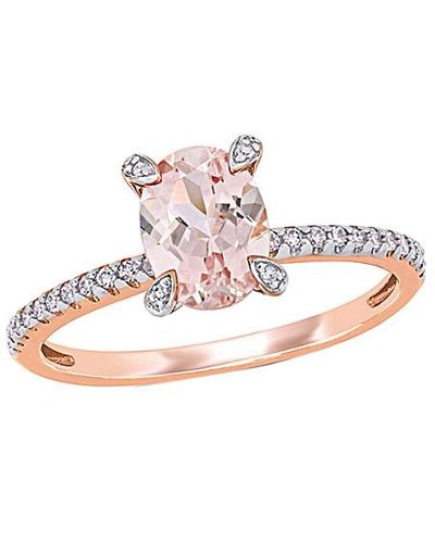 Rina Limor 10k Rose Gold 1.25 Ct. Tw. Diamond & Morganite Ring - White