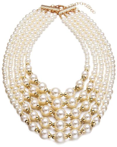 Liv Oliver 18k Plated Pearl Necklace - Metallic