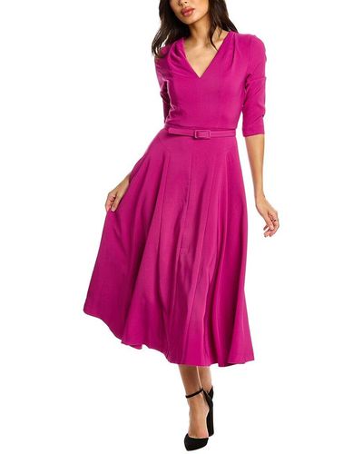 Kay Unger Isla T-length Solid Dress - Pink