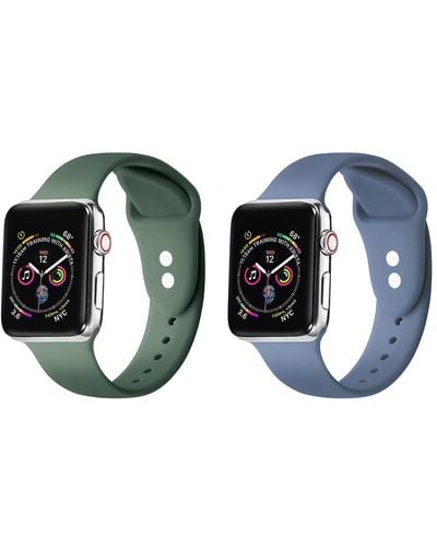 The Posh Tech Blue & Green Silicone Band 2-pack For Apple Watch