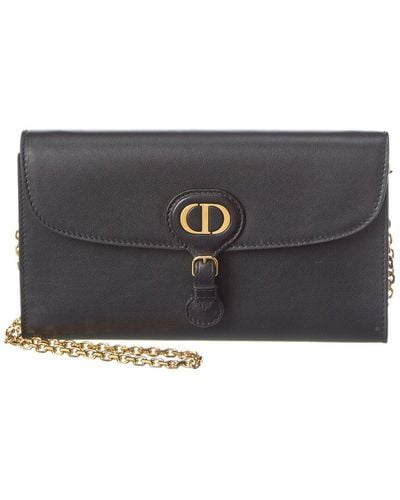 Dior Bobby Leather Pouch On Chain - Black