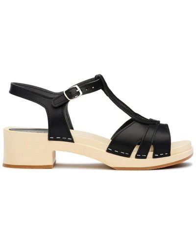 Swedish Hasbeens Ulla Leather Sandal - Black