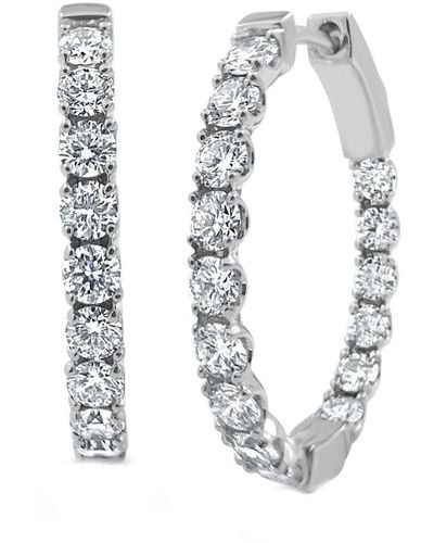 Sabrina Designs 14k 1.91 Ct. Tw. Diamond Inside Out Flexible Hoops - White