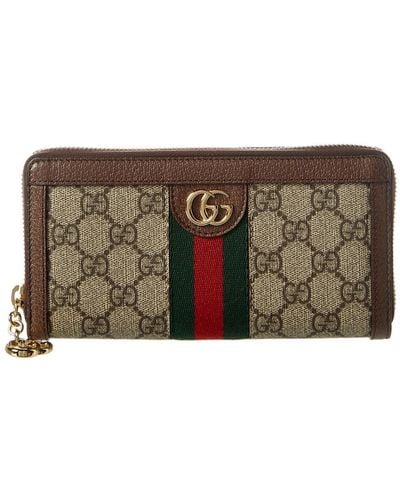 Gucci Ophidia GG Supreme Canvas & Leather Zip Around Wallet - Gray
