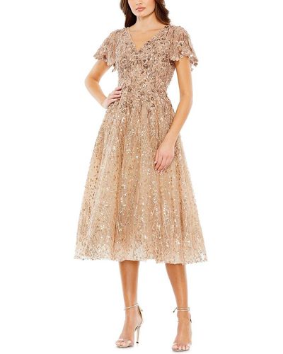 Mac Duggal Embellished Butterfly Fit And Flare Dress - Natural
