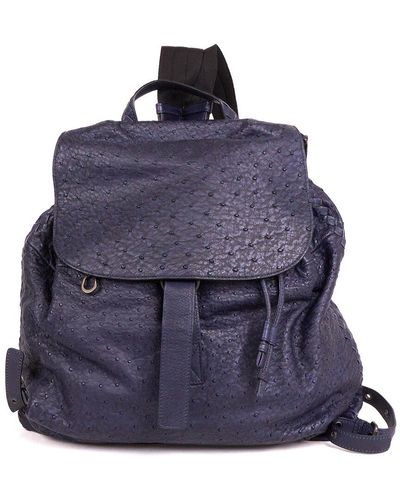 Bottega Veneta Leather Backpack - Blue