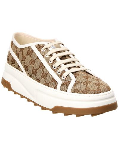 Gucci Tennis Treck Canvas Low-top Sneakers - Brown