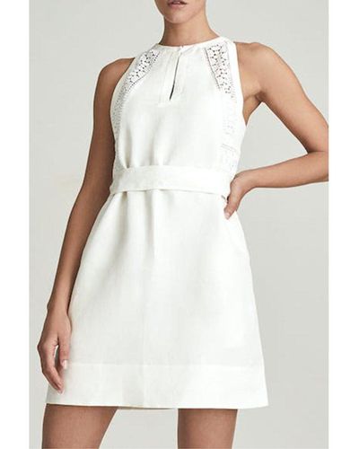 Reiss Rhona Linen-blend Mini Dress - White