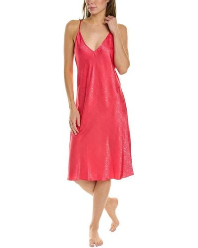 Natori Infinity Jacquard Slip Dress - Red