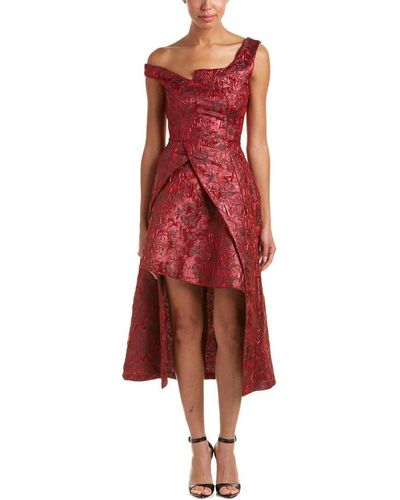 Issue New York Cold-shoulder Cocktail Dress - Red