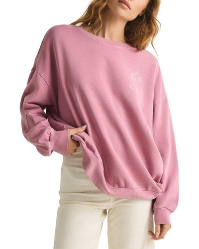 Z Supply Palm Sunday Oversized Sweatshirt - Pink