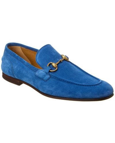 Gucci Jordaan Horsebit-embellished Suede Loafers - Blue