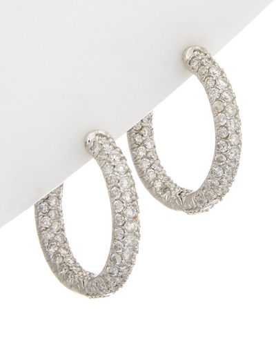 Diana M. Jewels Fine Jewelry 14k 3.50 Ct. Tw. Diamond Hoops - White