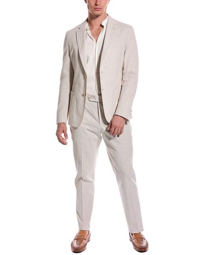 BOSS 2pc C-hanry Slim Fit Linen-blend Suit - White
