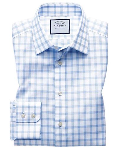 Charles Tyrwhitt Extra Slim Fit Window Pane Check Shirt - Blue