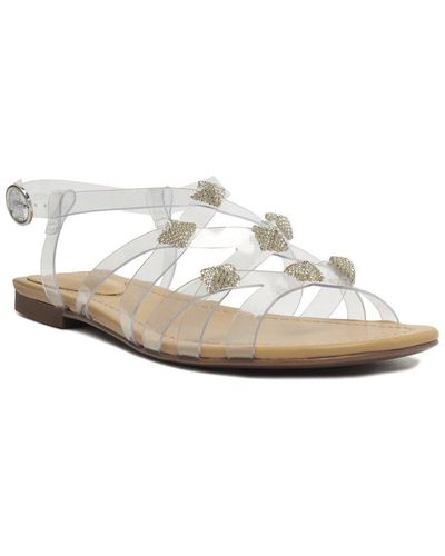 SCHUTZ SHOES Georgia Sandal Leather-trim Sandal - White