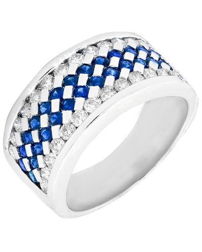 Diana M. Jewels Fine Jewellery 18k 1.83 Ct. Tw. Diamond & Sapphire Ring - Blue