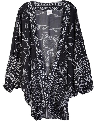 Saachi Keira Print Kimono - Black