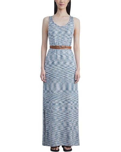 Lafayette 148 New York Marled Sleeveless Silk Knit Dress - Blue