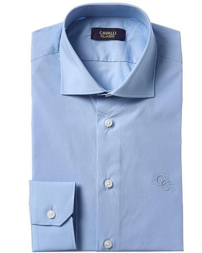 Class Roberto Cavalli Comfort Fit Dress Shirt - Blue