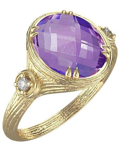 I. REISS 14k 2.51 Ct. Tw. Diamond & Amethyst Cocktail Ring - Purple