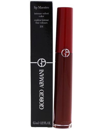 Giorgio Armani 0.22Oz #201 Dark Velvet Lip Maestro Liquid Lipstick - White