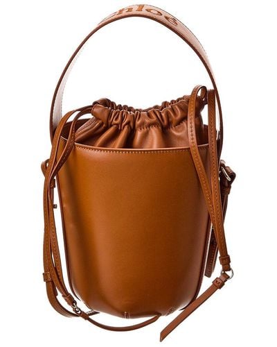 Chloé Sense Leather Bucket Bag - Brown