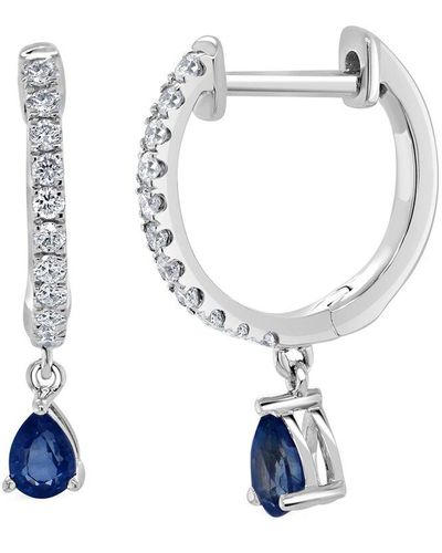 Sabrina Designs 14k 0.58 Ct. Tw. Diamond & Sapphire Drop Earrings - White