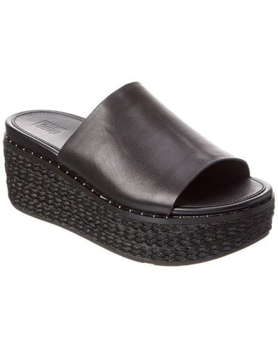 Fitflop Eloise Leather Espadrille Wedge Sandal - Black