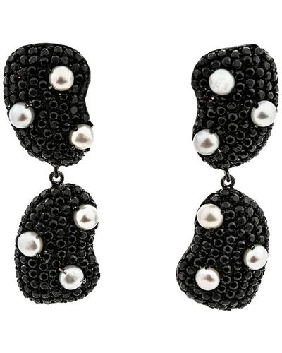Arthur Marder Fine Jewelry 14k & Silver Gemstone Drop Earrings - Black