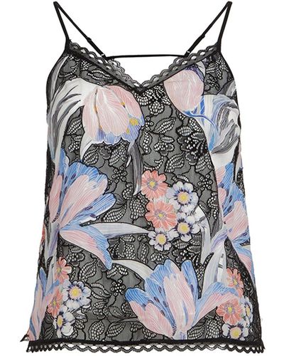 Reiss Cali Colorful Floral Top - Gray