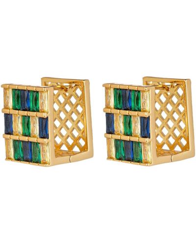 Eye Candy LA The Luxe Collection Cz Aurora Cube Earrings - Yellow