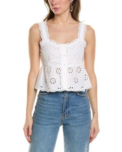 The Kooples Embroidered Eyelet Top - Blue