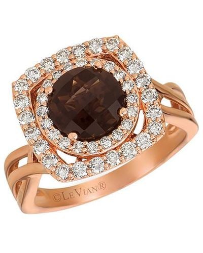Le Vian Le Vian 14k Rose Gold 2.45 Ct. Tw. Diamond & Quartz Ring - White