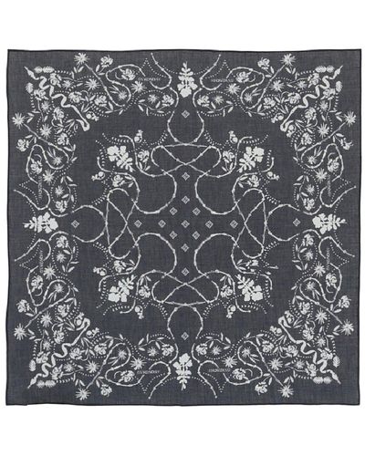 Givenchy Barbed Wire Bandana Print Square Scarf - Black