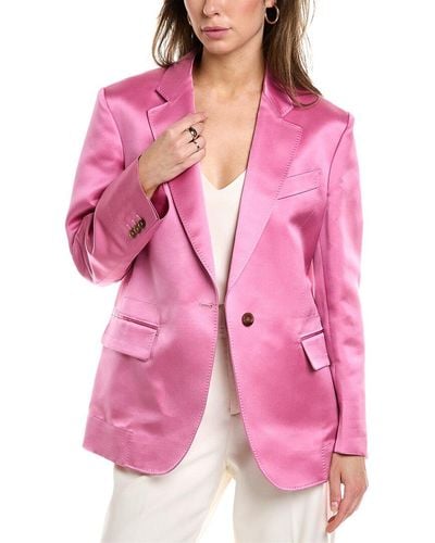 Ferragamo Ferragamo Single Button Silk Blazer - Pink