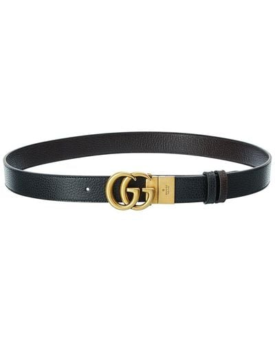 Gucci GG Marmont Reversible Leather Belt - Black
