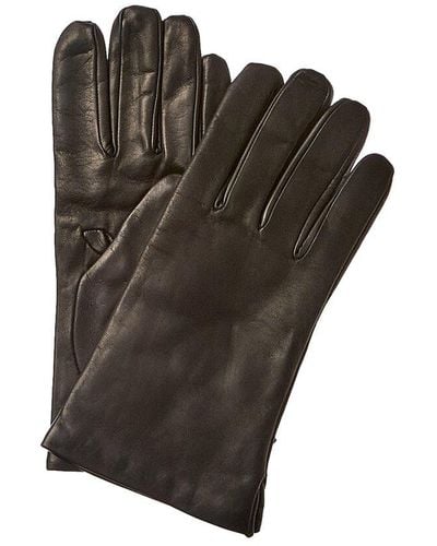 Portolano Wool-lined Leather Gloves - Black