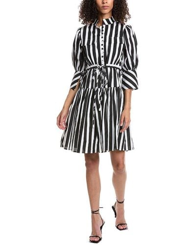 Beulah London Striped Mini Dress - Black