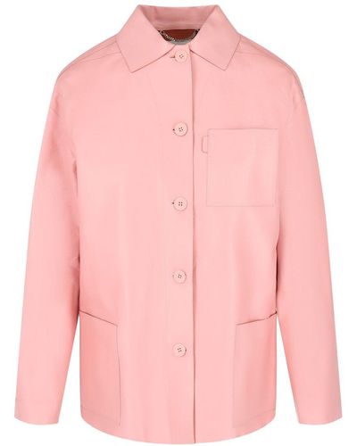 Ferragamo Leather Button-down Shirt - Pink