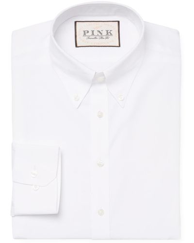 Thomas Pink Traveler Button-down Collar Slim Fit Dress Shirt - White