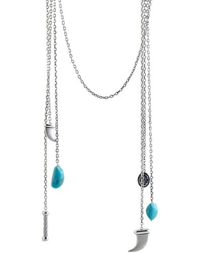Charriol Stainless Steel Turquoise 36in Necklace - White