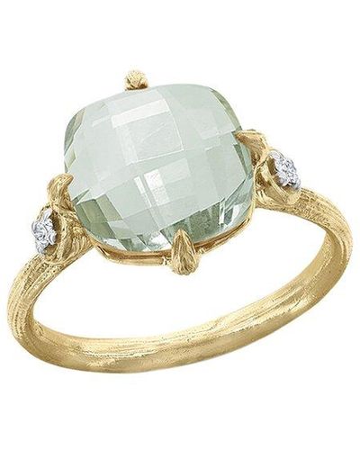 I. REISS 14k 3.55 Ct. Tw. Diamond & Green Amethyst Cocktail Ring - Metallic