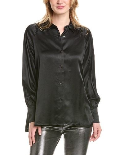 AllSaints Oana Silk-blend Shirt - Black