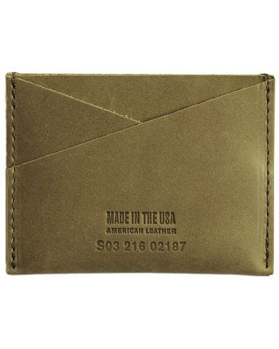 Shinola Utility Usa Heritage Leather Card Case - Green