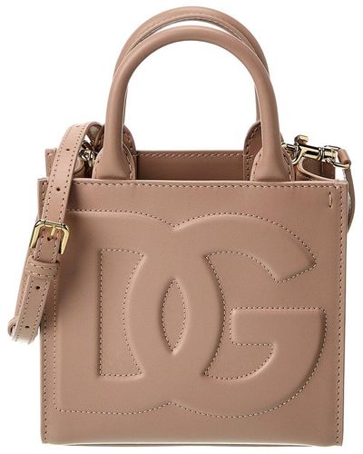 Dolce & Gabbana Dg Daily Mini Leather Shopper Tote - Brown